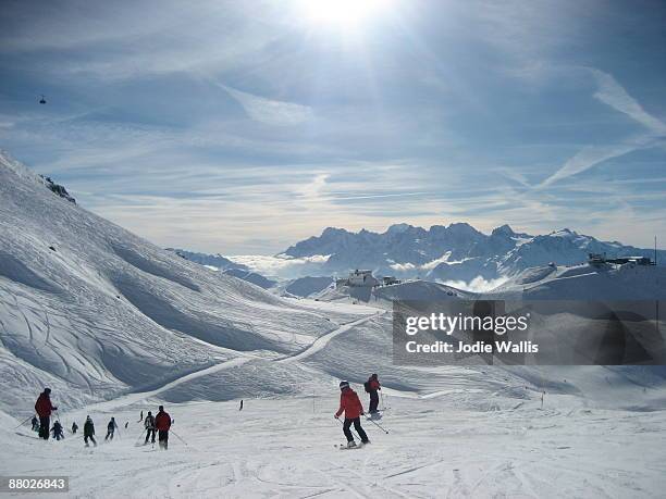 ski slope - switzerland ski stock pictures, royalty-free photos & images