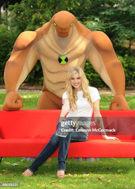 Zoe Salmon launches Virgin Media's first ever 'TV Takeover' at Bedford Square Gardens on May 28, 2009 in London, England.