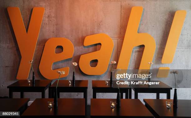 View into the cafe at the Beatlemania exhibition on May 28, 2009 in Hamburg, Germany. The exhibition, which opens tomorrow, shows the development of...