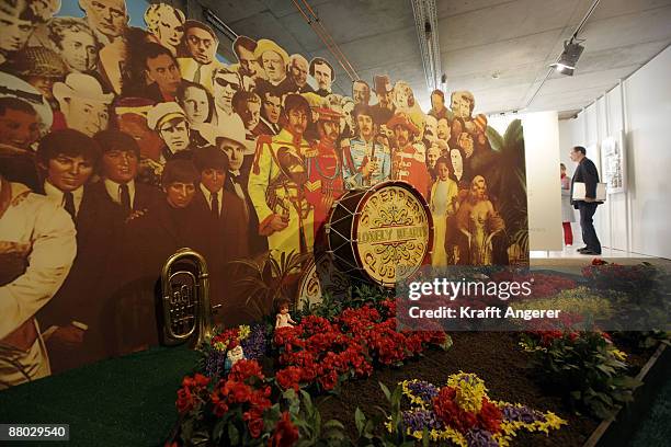 General view of the 'Sgt. Pepper's Lonely Hearts Club Band' room is seen at the Beatlemania exhibition on May 28, 2009 in Hamburg, Germany. The...