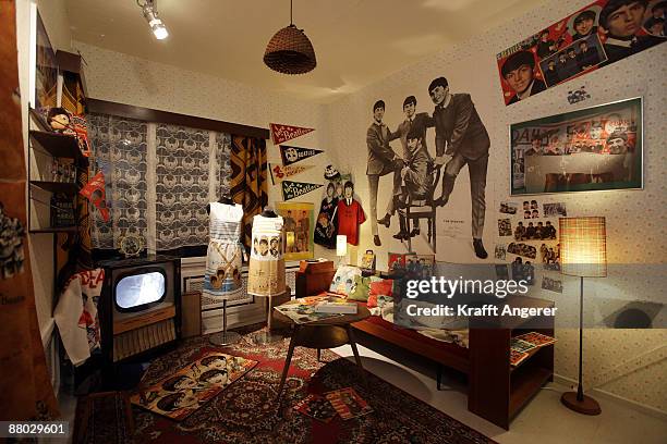 General view of the 'girlie room' is seen at the Beatlemania exhibition on May 28, 2009 in Hamburg, Germany. The exhibition, which opens tomorrow,...