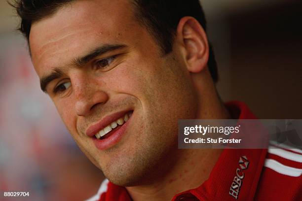 Jamie Roberts who has been selected for the British & Irish Lions Team in their first match of the 2009 British and Irish Lions tour against the...