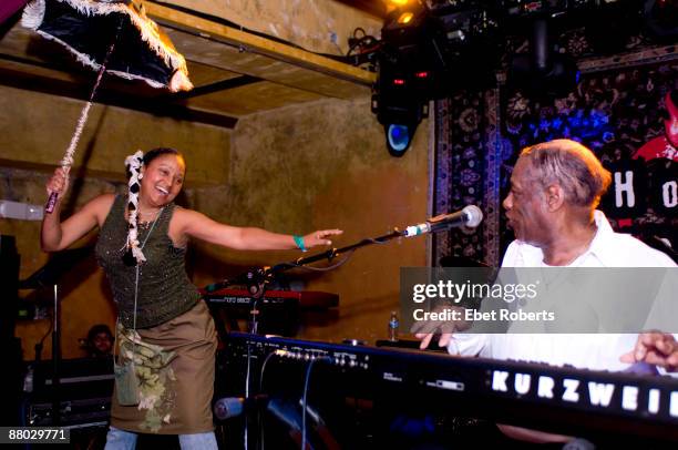 Little Willie Littlefield and Jennifer Jones perform on stage as part of the Ponderosa Stomp at House of Blues on April 28, 2009 in New Orleans,...