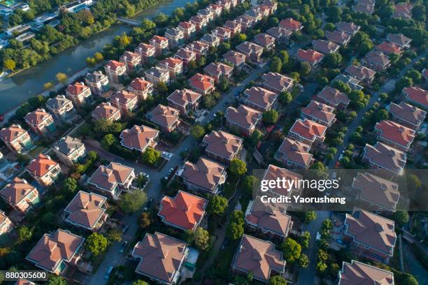 villa buildings at shanghai pudong,china - luxary stock pictures, royalty-free photos & images