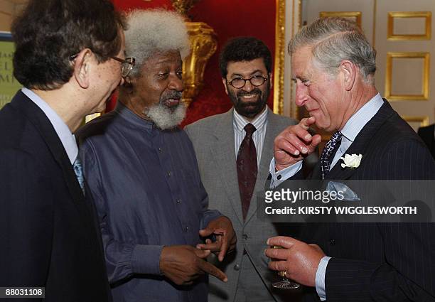Britain's Prince Charles talks with laureate of the Nobel Prize in Chemistry Professor Yuan Tseh Lee , 1986 laureate of the Nobel Prize in Literature...