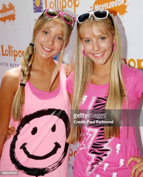 Actresses Milly and Becky Rosso attend the Lollipop Theater Network's Inaugural Game Day at Nickelodeon Animation Studios on May 3, 2009 in Burbank,...