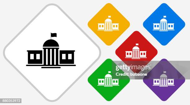 school building color diamond vector icon - high school building exterior stock illustrations