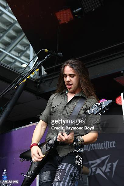Guitarist Joe Hottinger of Halestorm performs at Columbus Crew Stadium in Columbus, Ohio on MAY 16, 2009.