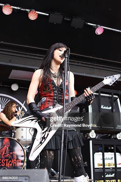 Singer Lzzy Hale of Halestorm performs at Columbus Crew Stadium in Columbus, Ohio on MAY 16, 2009.