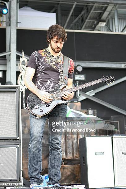 Guitarist Jared Hartmann of Flyleaf performs at Columbus Crew Stadium in Columbus, Ohio on MAY 16, 2009.