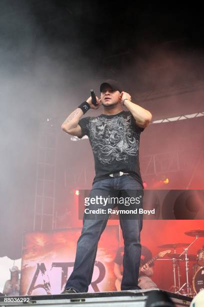 Singer Philip Labonte of All That Remains performs at Columbus Crew Stadium in Columbus, Ohio on MAY 16, 2009.