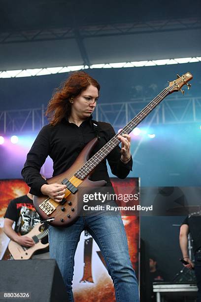 Guitarist Jeanne Sagan of All That Remains performs at Columbus Crew Stadium in Columbus, Ohio on MAY 16, 2009.