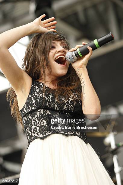 Lacey Mosley of Flyleaf performs during the 2009 Rock On The Range festival at Columbus Crew Stadium on May 16, 2009 in Columbus, Ohio.