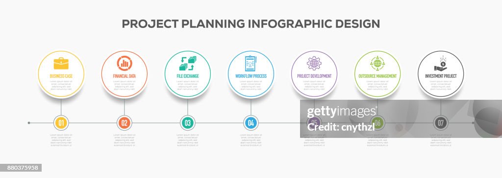 Project Planning Infographics Timeline Design with Icons