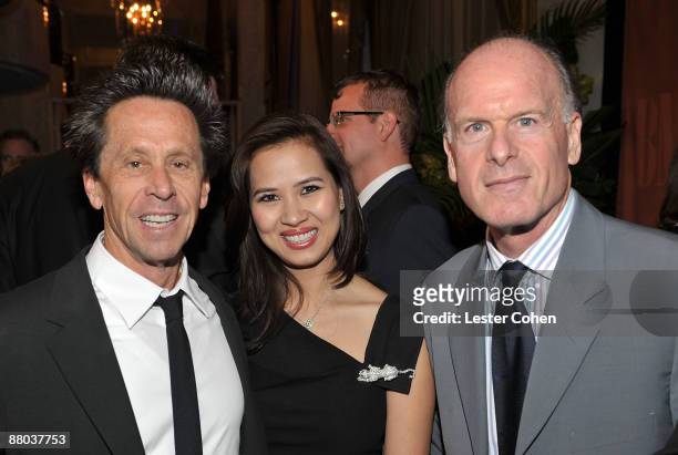 Producer Brian Grazer, Chau-Giang Thi Nguyen and producer Mike Gorfaine and President of Fox Music Robert Kraft attend BMI's 57th Annual Film And...