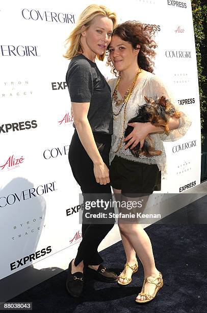 Actress Angela Featherstone and Stylist/owner Tracey Cunningham attend The Byron & Tracey Lounge held at Byron & Tracey Salon on May 28, 2009 in...