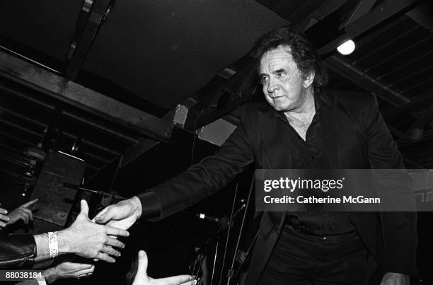 Johnny Cash performs at South by Southwest Music Festival in March 1994 in Austin, TX.