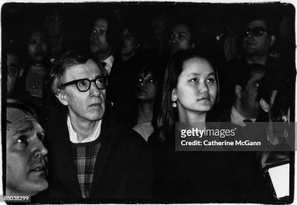 Woody Allen and Soon Yi Previn at a fashion show in 1996 in New York City, New York.