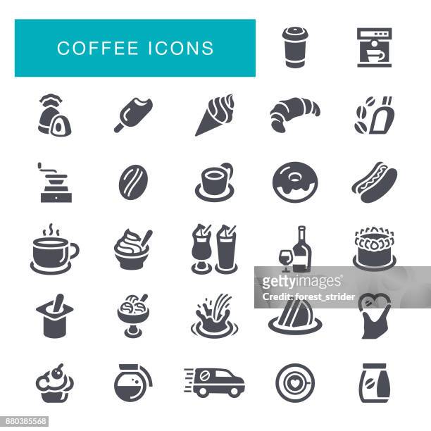 kaffee und cafe icons - macchiato stock-grafiken, -clipart, -cartoons und -symbole