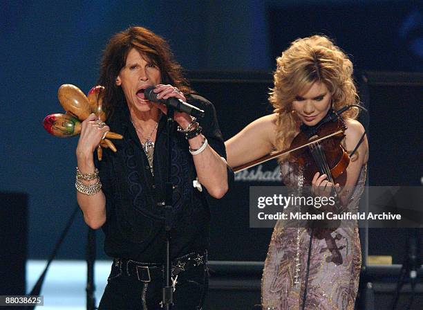 Steven Tyler and Alison Krauss perform "Across the Universe" for the Tsunami Relief performance