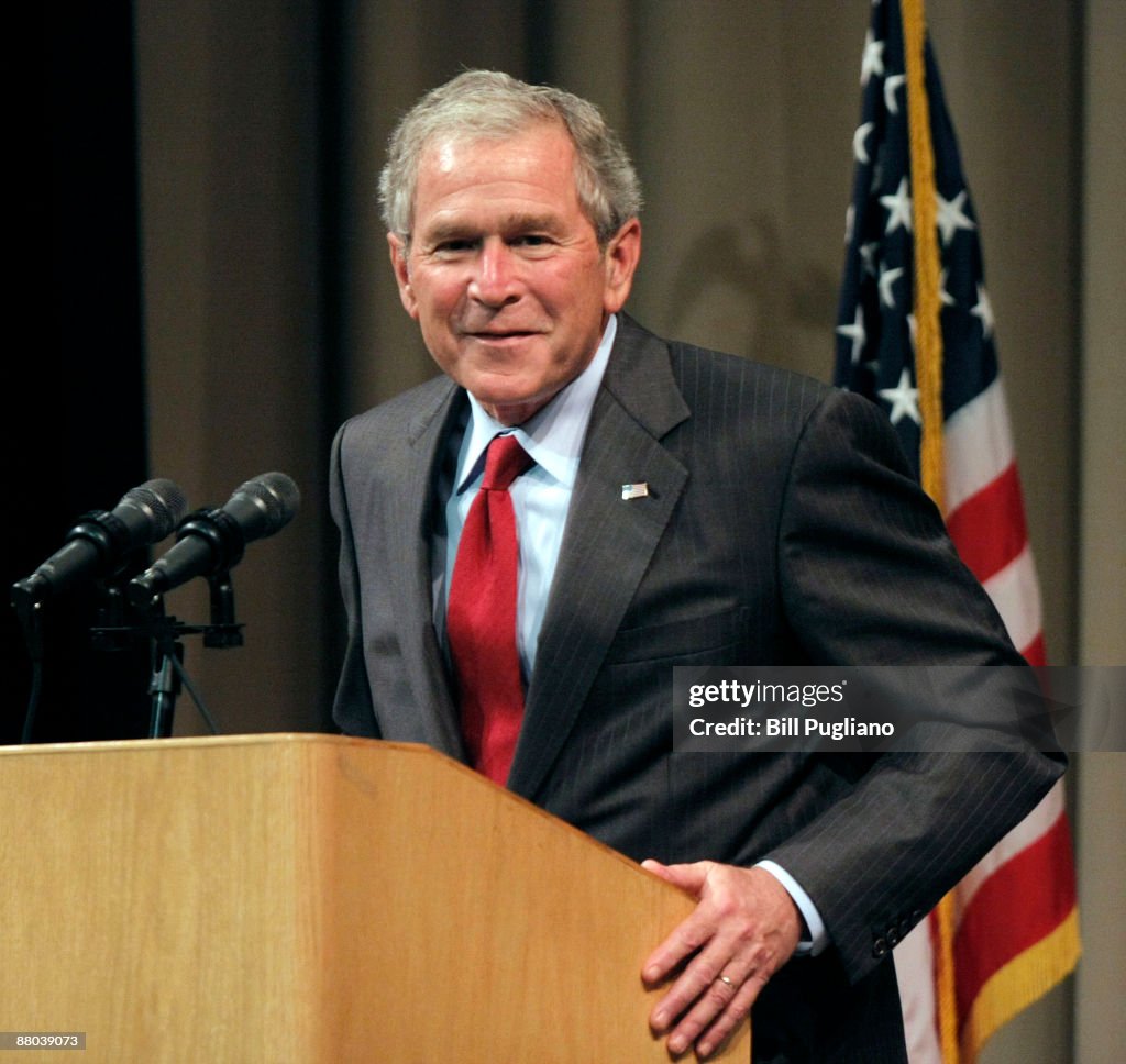 George W. Bush Gives His First Post-Presidency Speech