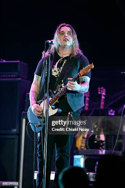 Chris Robertson of Black Stone Cherry the supporting act perform at O2 Arena on May 28, 2009 in London, England.