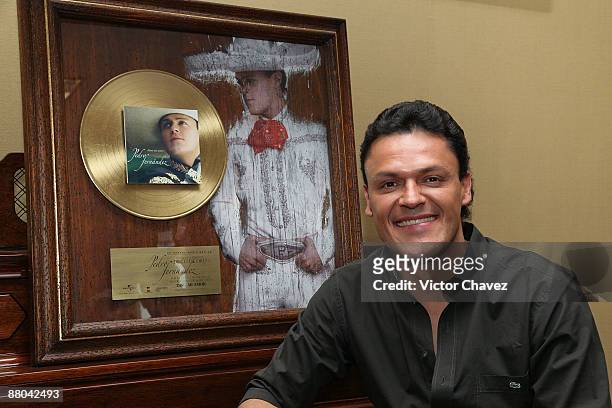 Singer Pedro Fernandez promotes his album "Dime Mi Amor" at Universal Music on May 28, 2009 in Mexico City, Mexico.