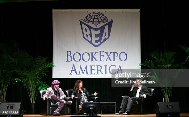 Mark Hudson, Steven Tyler and Journalist Chuck Klosterman attend the opening of BookExpo America at The Javits Center on May 28, 2009 in New York...