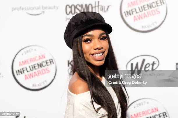 Teala Dunn attends the American Influencer Award at The Novo by Microsoft on November 18, 2017 in Los Angeles, California.
