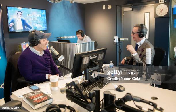 Host Andy Cohen speaks with Paul Feig at SiriusXM's 'Radio Andy' at the SiriusXM Studios on November 27, 2017 in New York City.