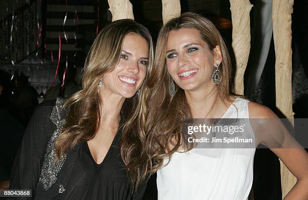 Models Alessandra Ambrosio and Fernanda Motta attend Fernanda Motta's birthday celebration at Table 55 on May 28, 2009 in New York City.