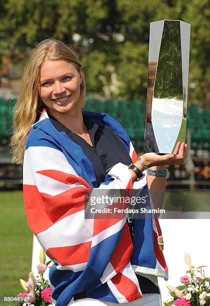 Jodie Kidd presents the teams for the World Polo Series and unveils trophy and kit ahead of Polo in the Park at Hurlingham Park on May 29, 2009 in...