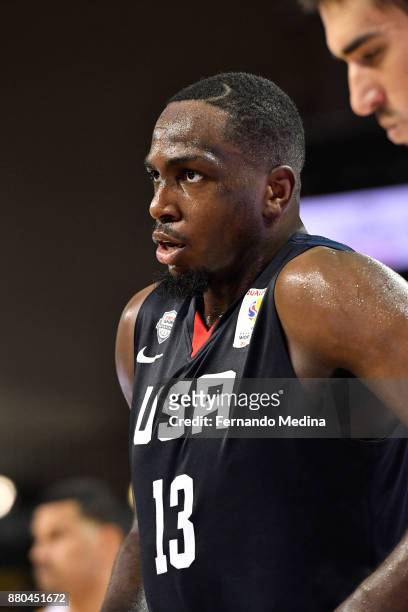 Jameel Warney of Team USA looks on against Puerto Rico the FIBA World Cup America Qualifiers on November 23, 2017 at CFE Arena in Orlando, Florida....