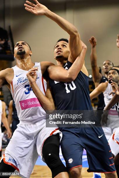 Reggie Hearn of Team USA waits for a rebound against Puerto Rico during the FIBA World Cup America Qualifiers on November 23, 2017 at CFE Arena in...