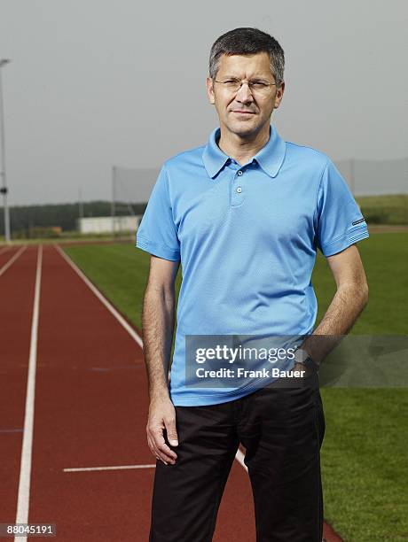 Of the Adidas group Herbert Hainer poses for a portrait shoot in Herzogenaurach for Stern magazine on May 29, 2008.