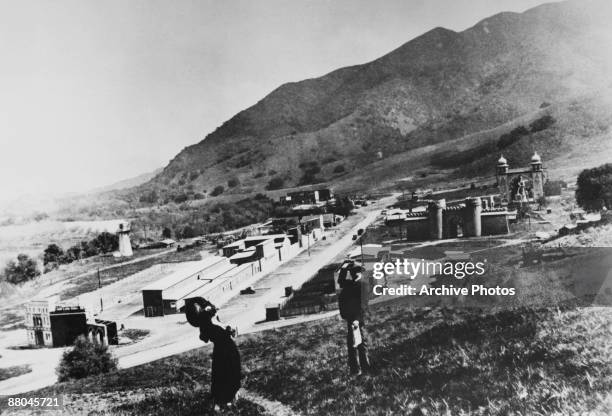 The backlot at Universal Studios, California, 1916.