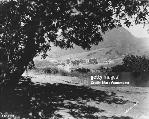 The backlot at Universal Studios, California, during the filming of Erich von Stroheim's 'Foolish Wives', 1921.