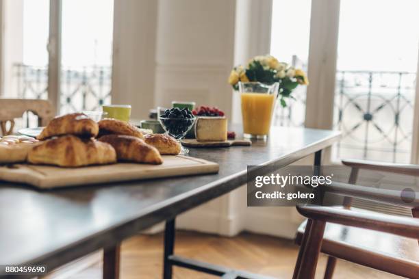 breakfast in paris - breakfast buffet stock pictures, royalty-free photos & images