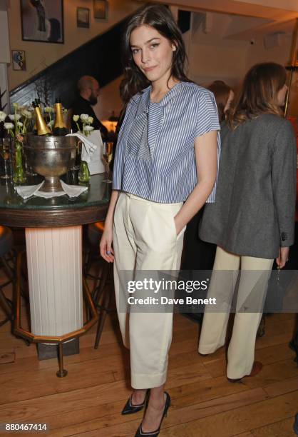 Amber Anderson attends the Carven dinner hosted by new creative director Serge Ruffieux at Clarette on November 27, 2017 in London, England.