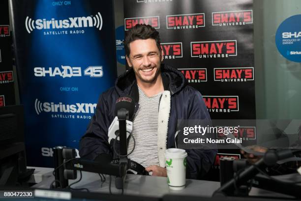 Actor James Franco visits 'Sway in the Morning' on Eminem's Shade 45 at the SiriusXM Studios on November 27, 2017 in New York City.