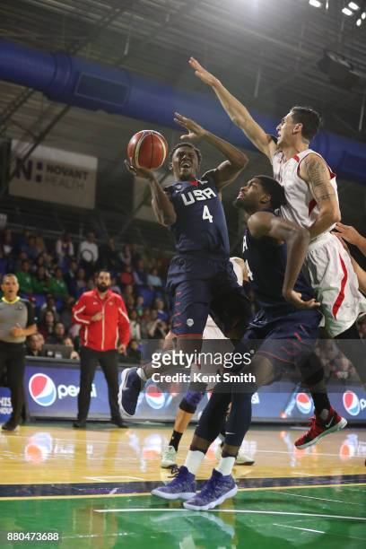 Semaj Christon of Team USA drives to the basket and shoots the ball against Team Mexico during the FIBA World Cup America Qualifiers on November 20,...