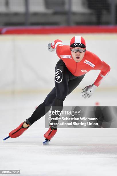 Philip Due Schmidt of Denmark performs during the Men 1500 Meter at the ISU Neo Senior World Cup Speed Skating at Max Aicher Arena on November 26,...