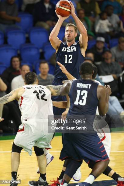 Travis Wear of Team USA shoots the ball against Team Mexico during the FIBA World Cup America Qualifiers on November 20, 2017 at Greensboro Coliseum...