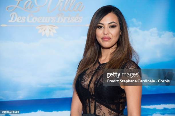 Yamina attends the "La Villa Des Coeurs Brises" : Photocall at TF1 on November 27, 2017 in Boulogne-Billancourt, France.