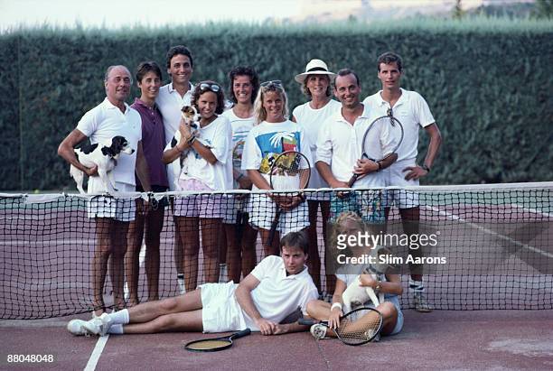 Friends of the Guerrini-Maraldi family in Porto Ercole, Tuscany, September 1986. From left to right, Count Mitia Guerrini-Maraldi, Jon Becker,...
