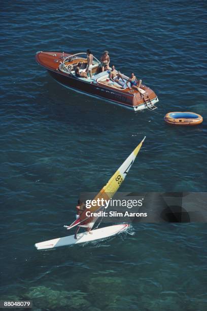 Private boats in Porto Ercole, Tuscany, August 1980.