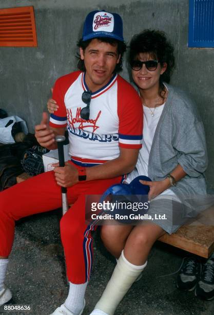 Actress Nancy McKeon and actor Michael Damien attending "Hollywood All-Stars Celebrity Baseball Game" on June 13, 1987 at Pepperdine University in...