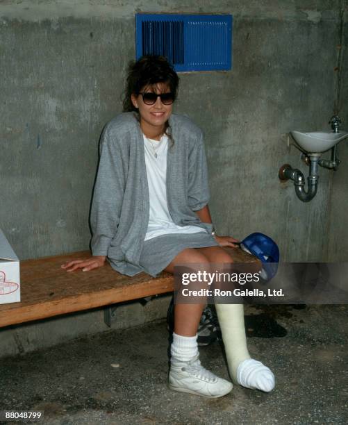 Actress Nancy McKeon attending "Hollywood All-Stars Celebrity Baseball Game" on June 13, 1987 at Pepperdine University in Malibu, California.