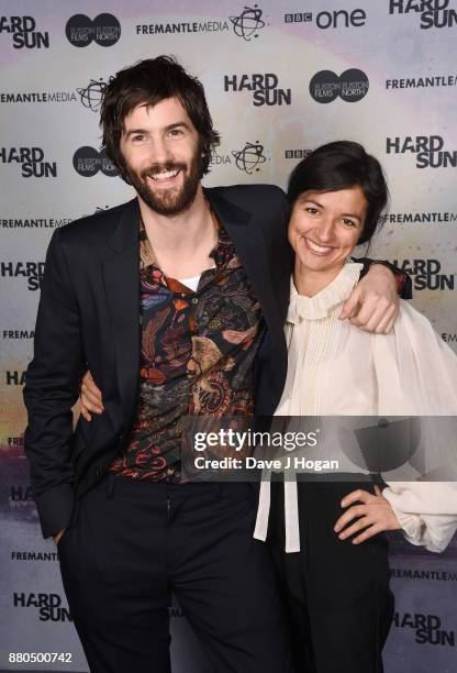 Jim Sturgess and Dina Mousawi attend the "Hard Sun" Premiere at BFI Southbank on November 27, 2017 in London, England.