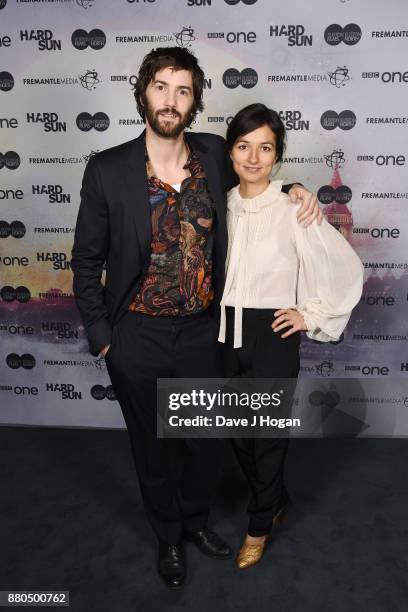 Jim Sturgess and Dina Mousawi attend the "Hard Sun" Premiere at BFI Southbank on November 27, 2017 in London, England.